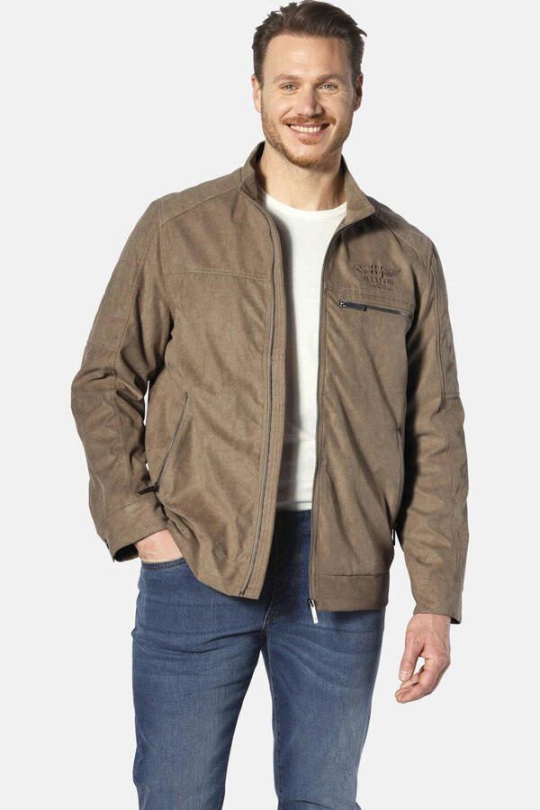 Jan Vanderstorm leren jas TORMAR Plus Size bruin