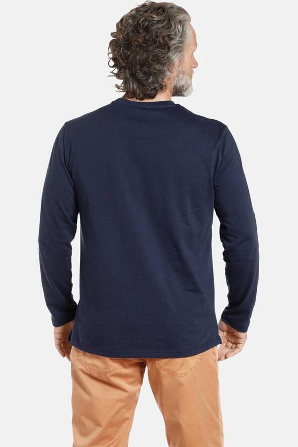 Jan Vanderstorm longsleeve ELION Plus Size donkerblauw - Foto 2