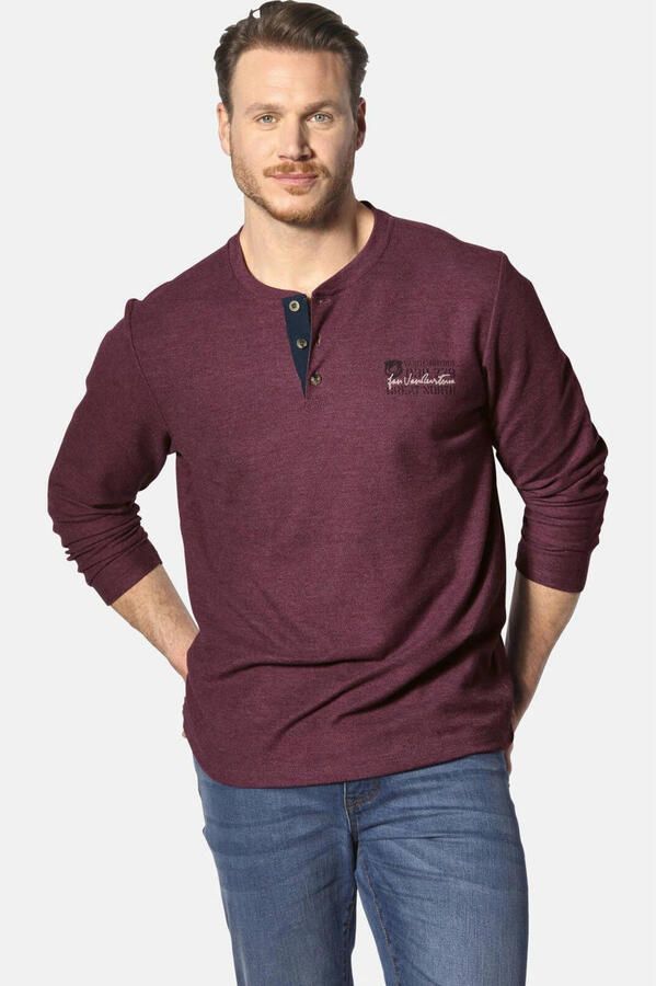 Jan Vanderstorm longsleeve IVOR Plus Size met printopdruk en textuur