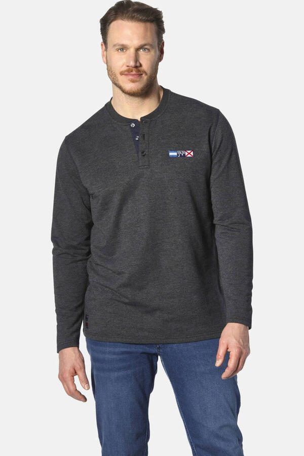 Jan Vanderstorm longsleeve JORNSEN Plus Size antraciet - Foto 3
