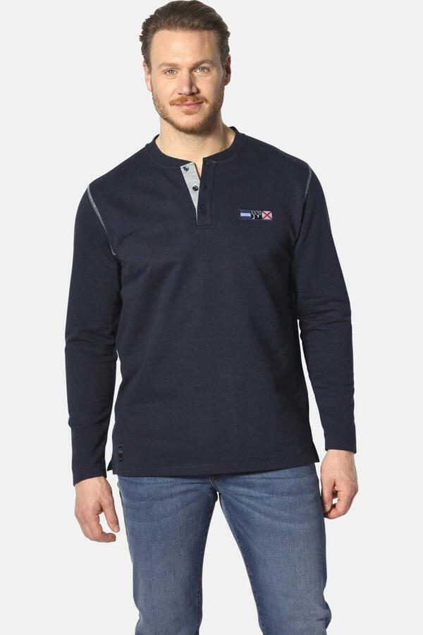 Jan Vanderstorm longsleeve JORNSEN Plus Size donkerblauw - Foto 3