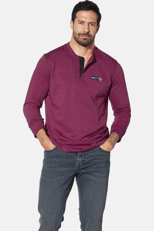 Jan Vanderstorm longsleeve JORNSEN Plus Size donkerrood