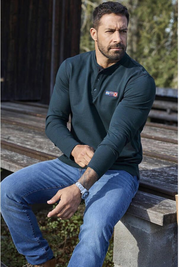 Jan Vanderstorm longsleeve JORNSEN Plus Size petrol