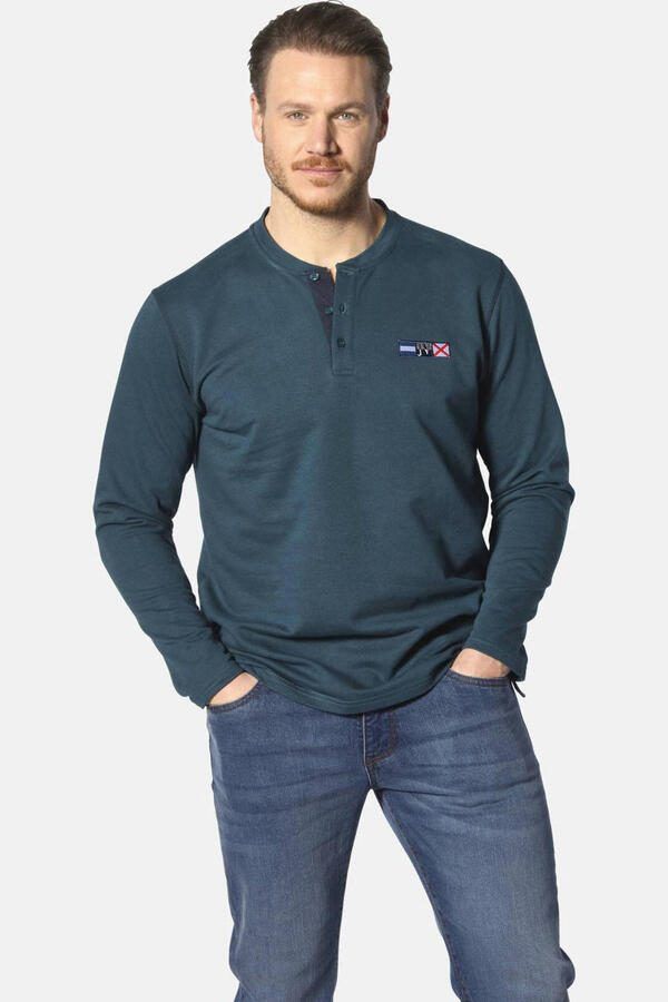 Jan Vanderstorm longsleeve JORNSEN Plus Size petrol - Foto 2