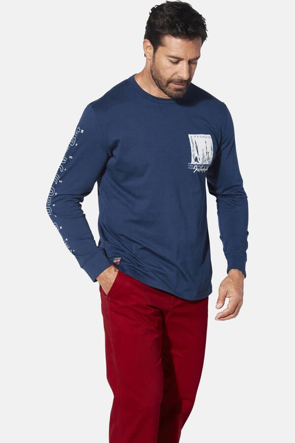 Jan Vanderstorm longsleeve WINHOLM Plus Size blauw - Foto 1