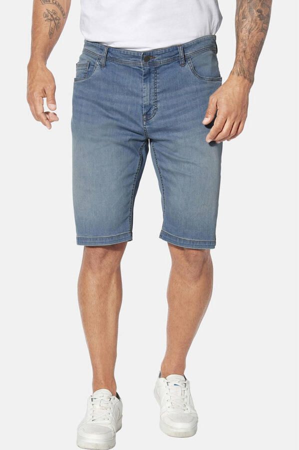 Jan Vanderstorm loose denim bermuda short BROLLE Plus Size light blue denim