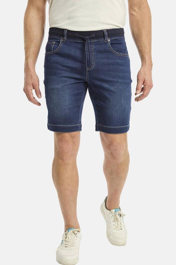 Jan Vanderstorm loose denim short GULLBRAND Plus Size donkerblauw
