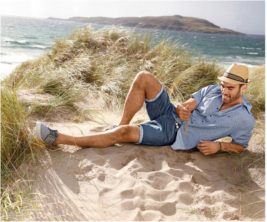 Jan Vanderstorm loose fit jeans Plus Size short LENAS dark denim