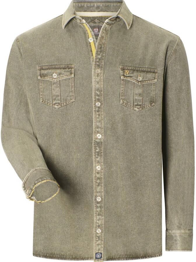 Jan Vanderstorm loose fit overshirt +FIT Collectie Plus Size olijfgroen - Foto 2