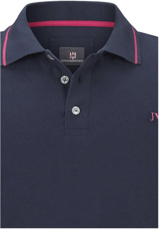 Jan Vanderstorm regular fit polo ELLIS Plus Size donkerblauw - Foto 2