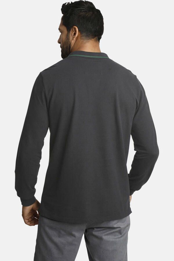 Jan Vanderstorm regular fit polo ELLIS Plus Size donkergrijs - Foto 3