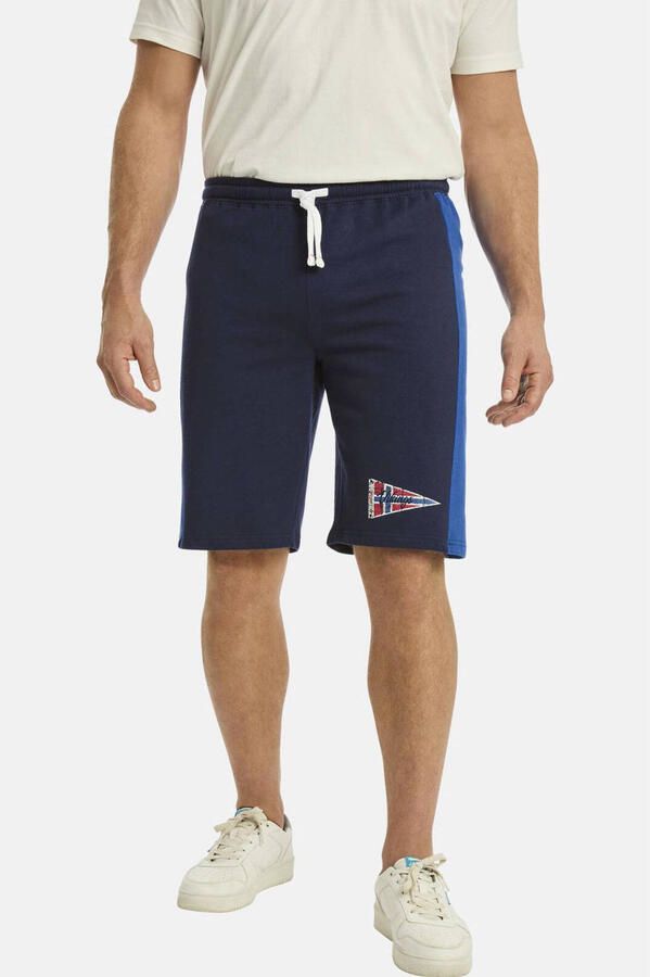 Jan Vanderstorm loose fit sweatshort HARAL Plus Size grijs blauw (set van 2)