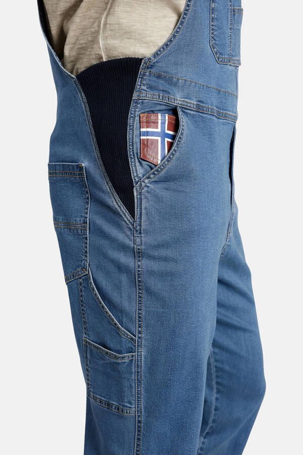 Jan Vanderstorm loose fit tuinbroek KEARON Plus Size blauw