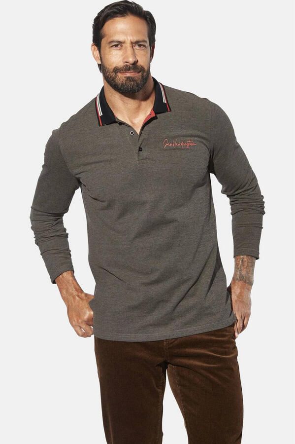 Jan Vanderstorm loose polo KNUTSEN Plus Size grijs