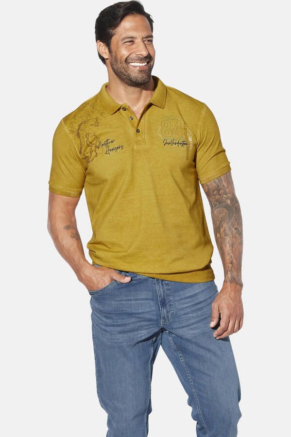 Jan Vanderstorm loose polo MORKSTAD Plus Size geel