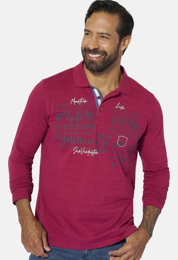 Jan Vanderstorm Loose polo Plus Size MAKSE donkerrood