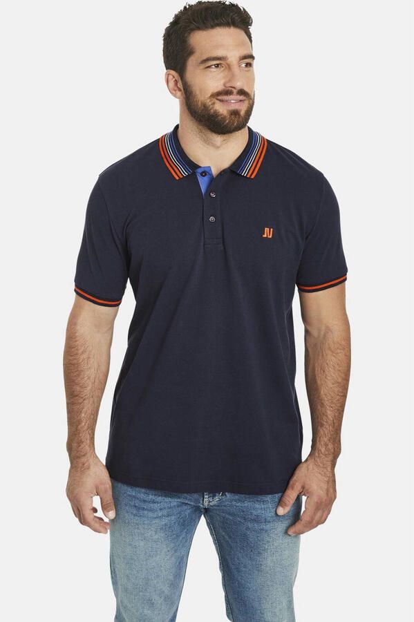 Jan Vanderstorm loose polo VOLKBERT Plus Size donkerblauw