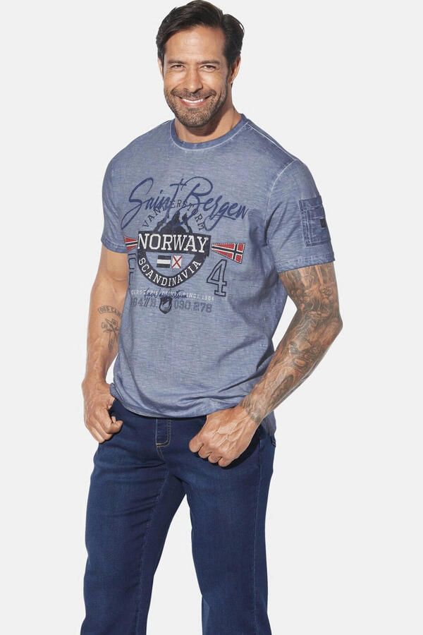 Jan Vanderstorm loose T-shirt HELGO Plus Size blauw
