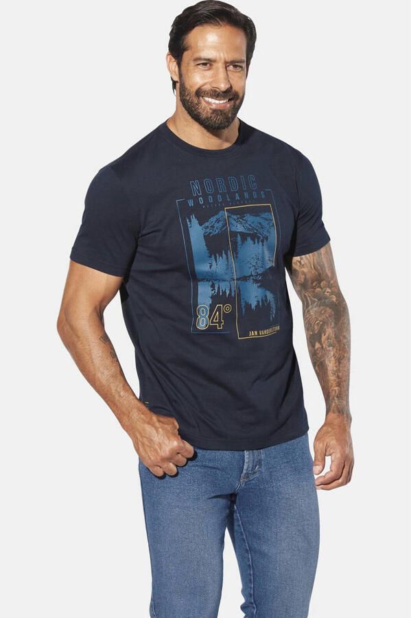 Jan Vanderstorm loose T-shirt MAGNUSVIK Plus Size blauw