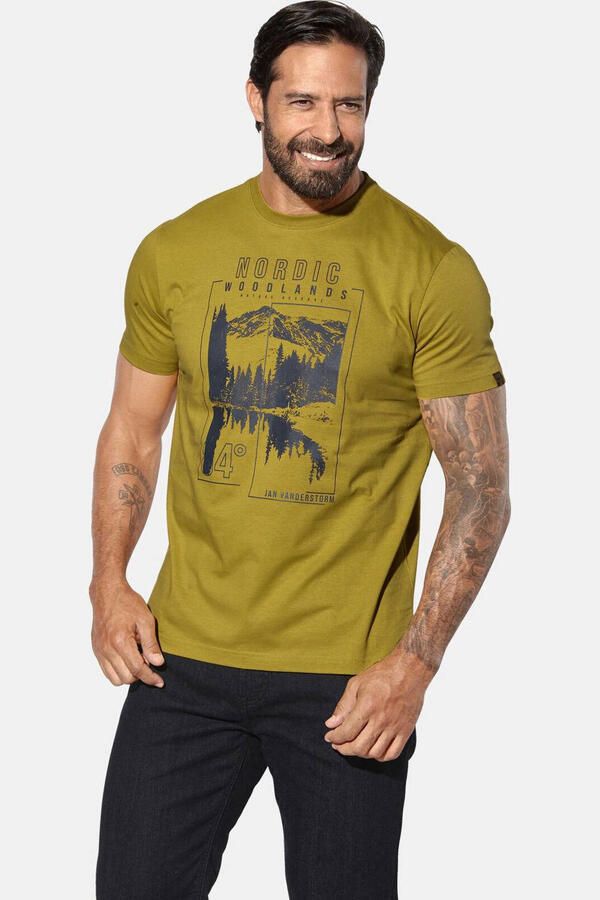 Jan Vanderstorm loose T-shirt MAGNUSVIK Plus Size olijfgroen