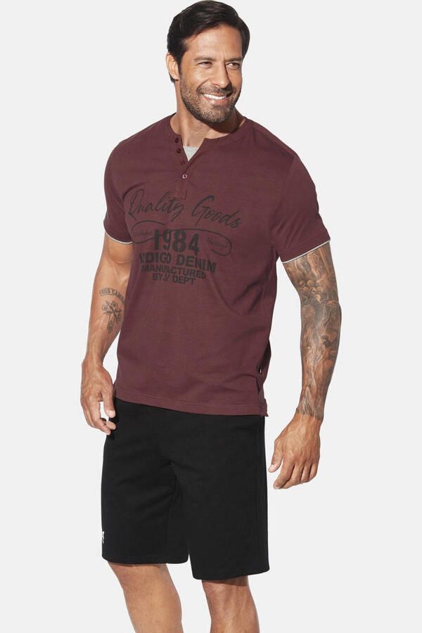 Jan Vanderstorm loose T-shirt NANTE Plus Size donkerrood