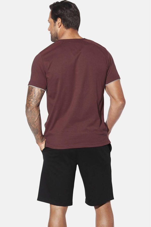 Jan Vanderstorm loose T-shirt NANTE Plus Size donkerrood - Foto 2