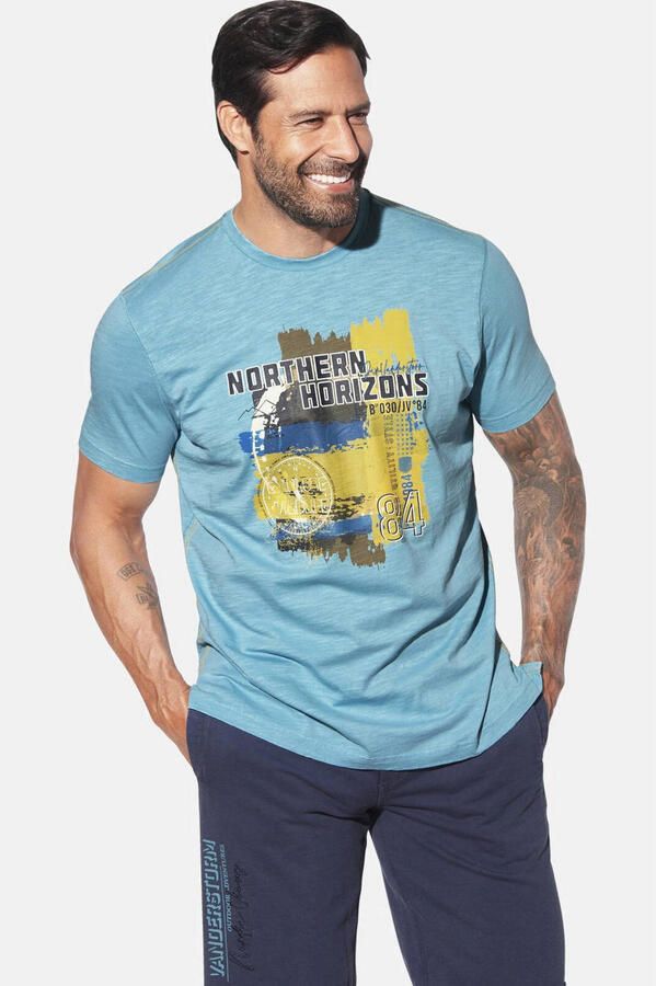 Jan Vanderstorm loose T-shirt NORHEIM Plus Size lichtblauw