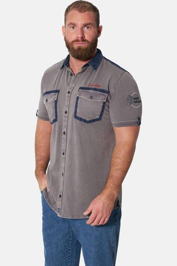 Jan Vanderstorm overhemd Plus Size grijs