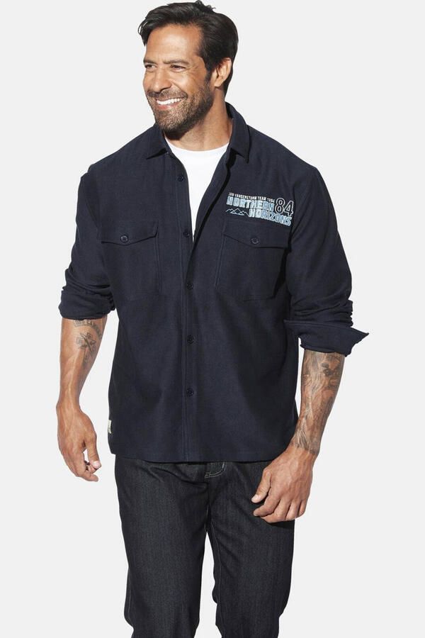 Jan Vanderstorm overshirt donkerblauw