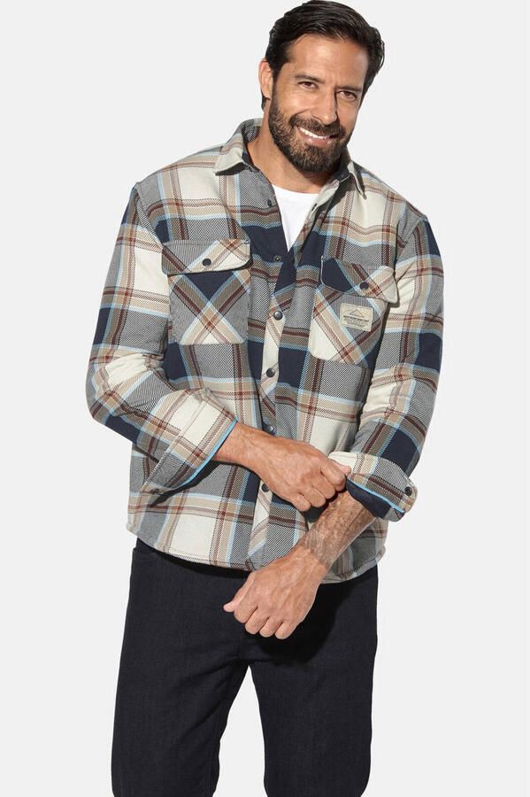 Jan Vanderstorm overshirt Plus Size donkerblauw