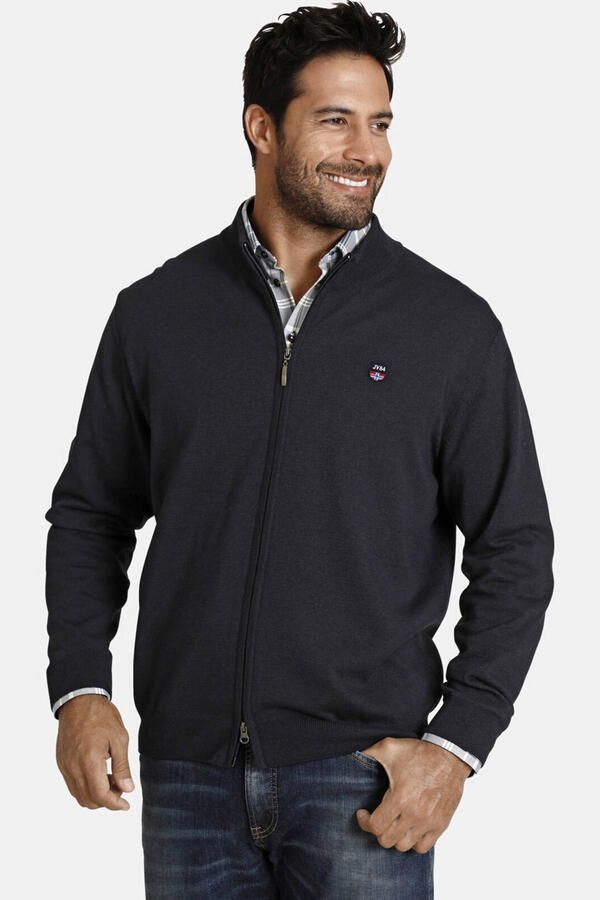 Jan Vanderstorm oversized fit vest Plus Size Agner donkerblauw - Foto 2