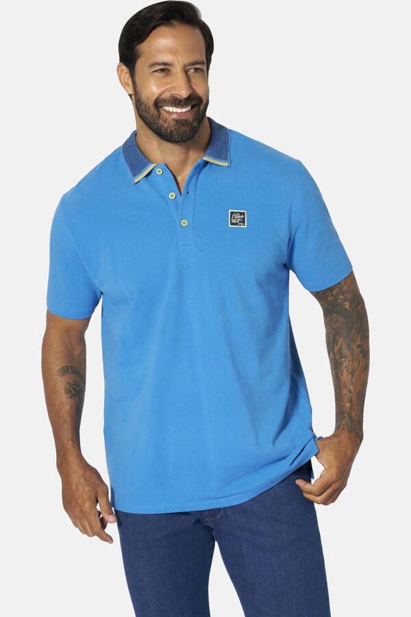 Jan Vanderstorm oversized polo Plus Size MORLAN blauw