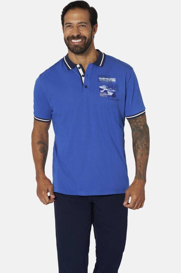 Jan Vanderstorm oversized polo Plus Size OLFTIN blauw
