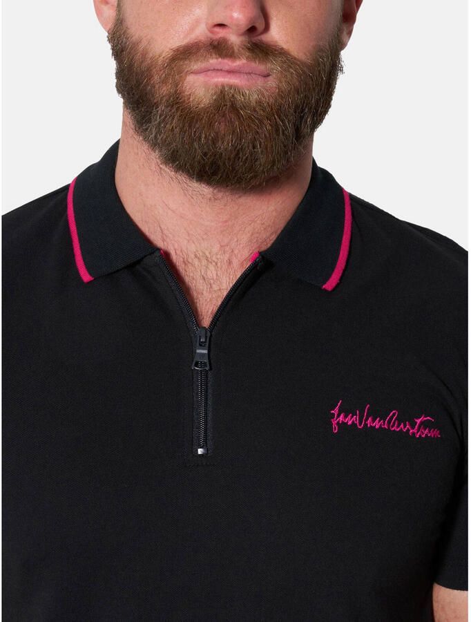 Jan Vanderstorm oversized polo Plus Size zwart - Foto 2