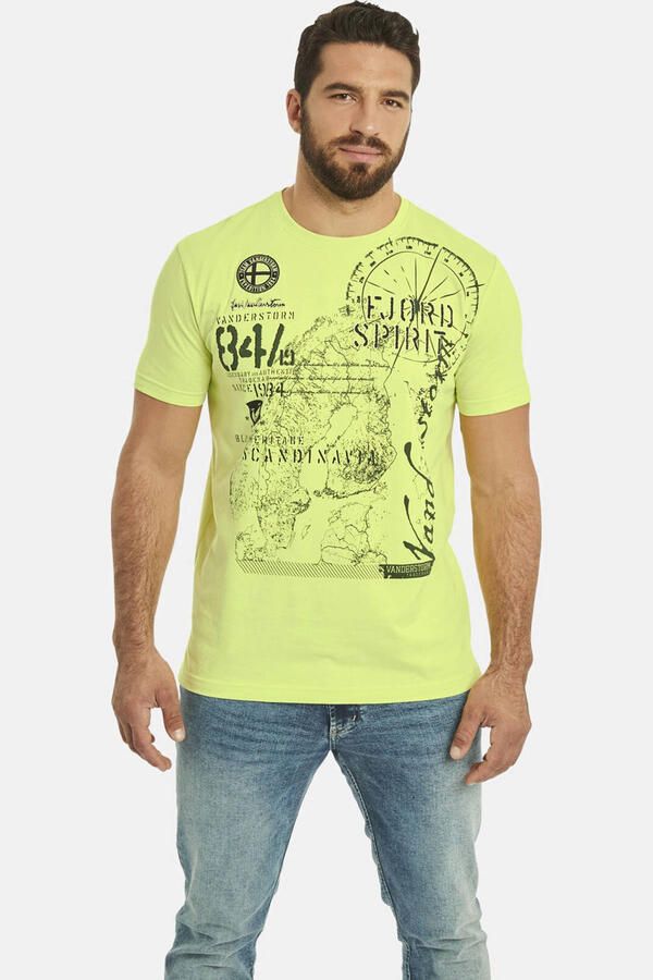 Jan Vanderstorm oversized T-shirt DOMINIK Plus Size met printopdruk lichtgroen - Foto 2