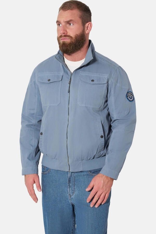 Jan Vanderstorm Plus Size katoenen jas blauw