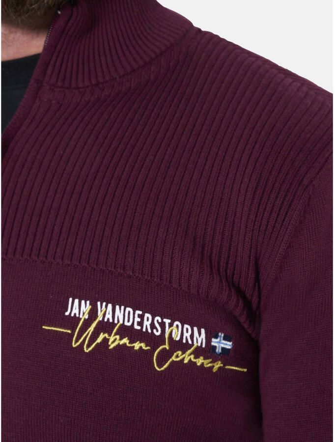 Jan Vanderstorm Plus Size katoenen trui donkerrood - Foto 2