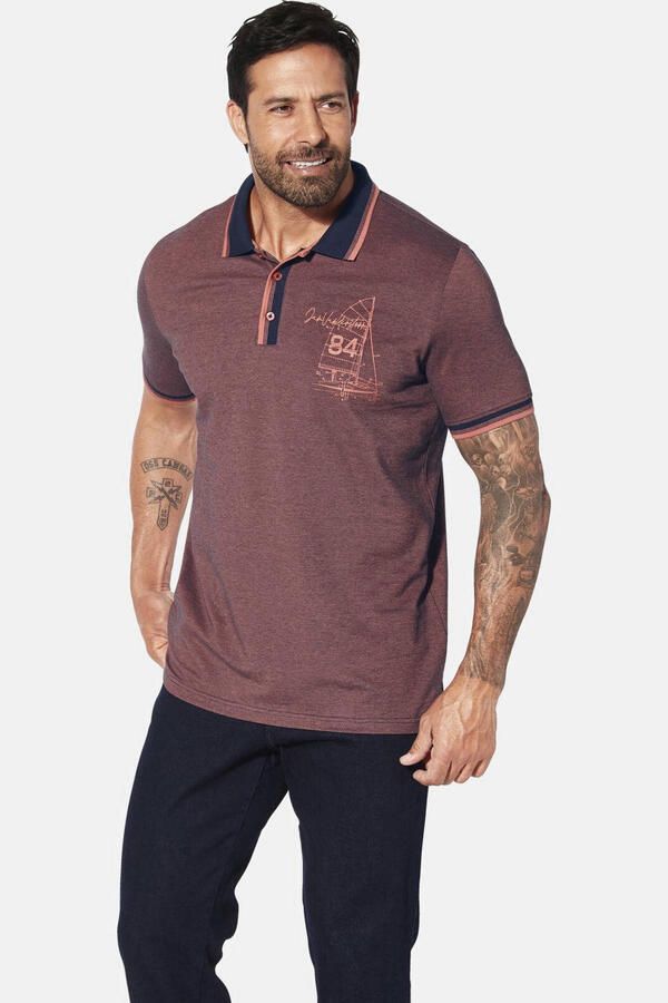 Jan Vanderstorm polo HERFINN Plus Size donkerrood