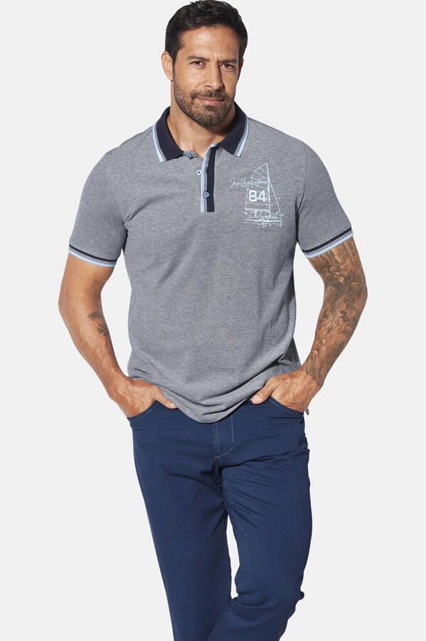 Jan Vanderstorm polo HERFINN Plus Size grijsblauw