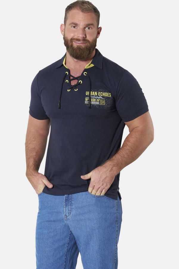 Jan Vanderstorm polo Plus Size donkerblauw
