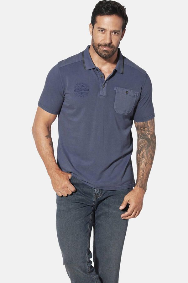 Jan Vanderstorm polo Plus Size GUNHELM blauw