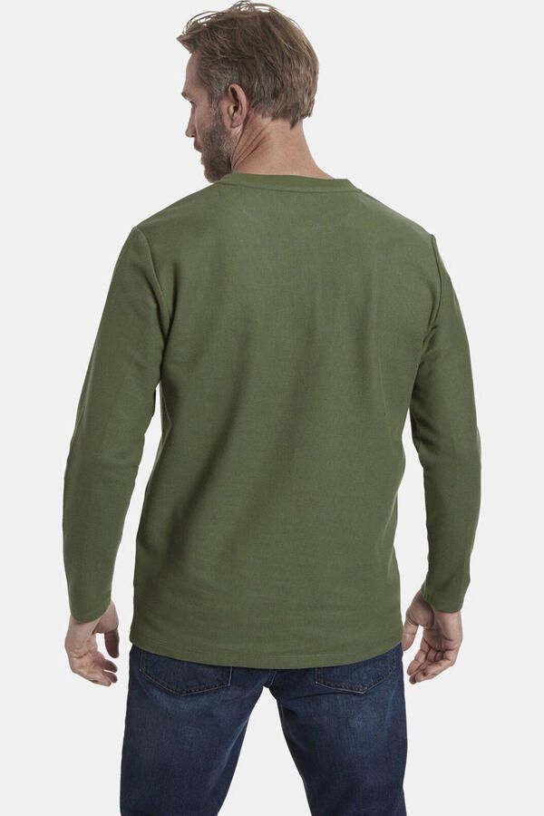 Jan Vanderstorm regular fit longsleeve IVOR Plus Size olijfgroen - Foto 2
