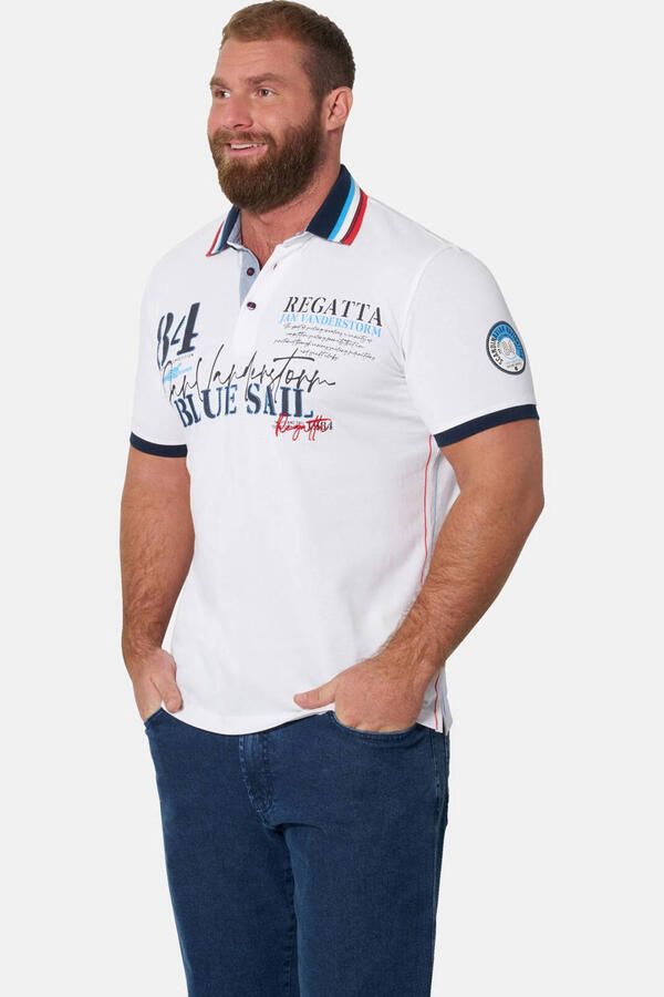 Jan Vanderstorm regular fit polo +FIT Collectie Plus Size wit