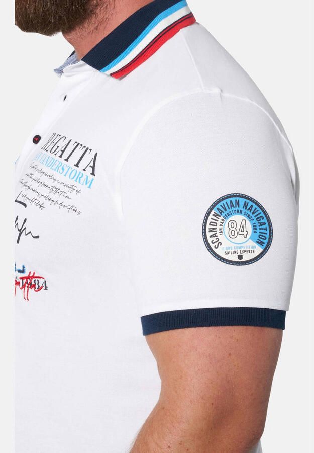 Jan Vanderstorm regular fit polo +FIT Collectie Plus Size wit - Foto 2