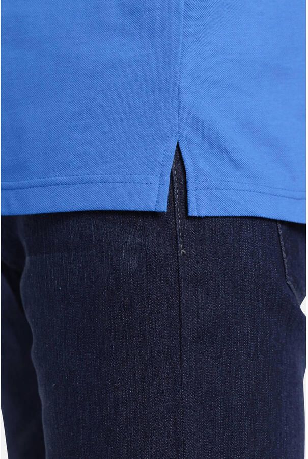 Jan Vanderstorm regular fit polo HALLFRED Plus Size met printopdruk blauw - Foto 2