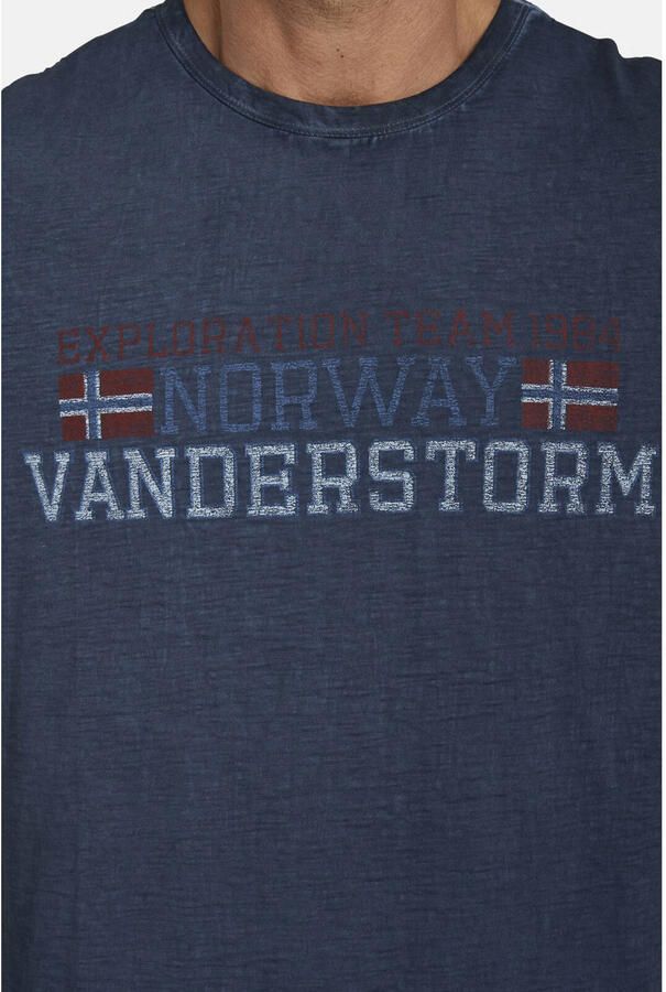 Jan Vanderstorm regular fit T-shirt DIETHELM Plus Size met printopdruk donkerblauw - Foto 2