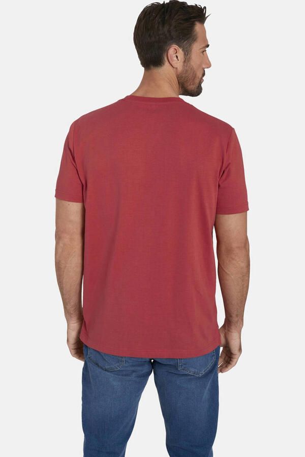 Jan Vanderstorm regular fit T-shirt DOMINIK. Plus Size met printopdruk donker oranje - Foto 3