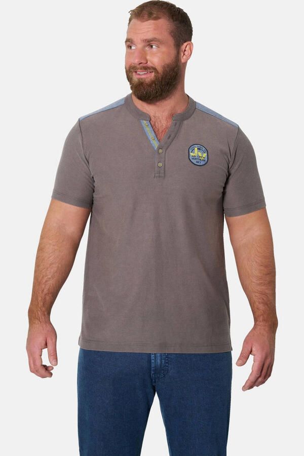 Jan Vanderstorm regular fit T-shirt +FIT Collectie Plus Size grijs