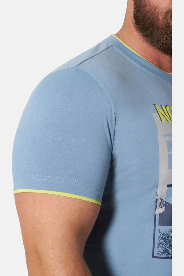 Jan Vanderstorm regular fit T-shirt Plus Size met print blauw - Foto 3