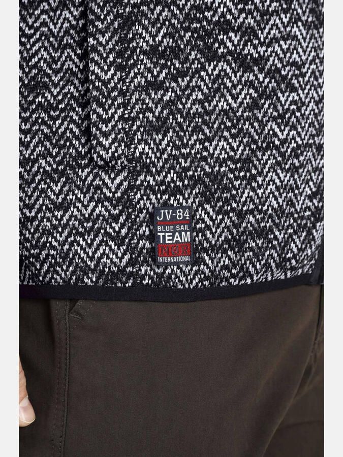 Jan Vanderstorm regular fit vest Plus Size Kolmund met all over print zwart